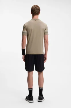 Active slim-fit T-shirt with sleeve stripes