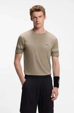 Active slim-fit T-shirt with sleeve stripes