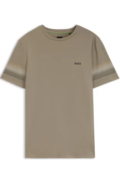 Active slim-fit T-shirt with sleeve stripes