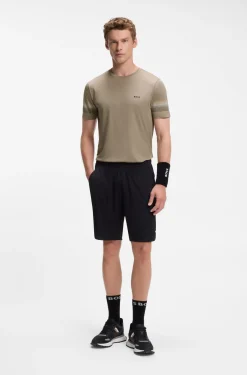 Active slim-fit T-shirt with sleeve stripes