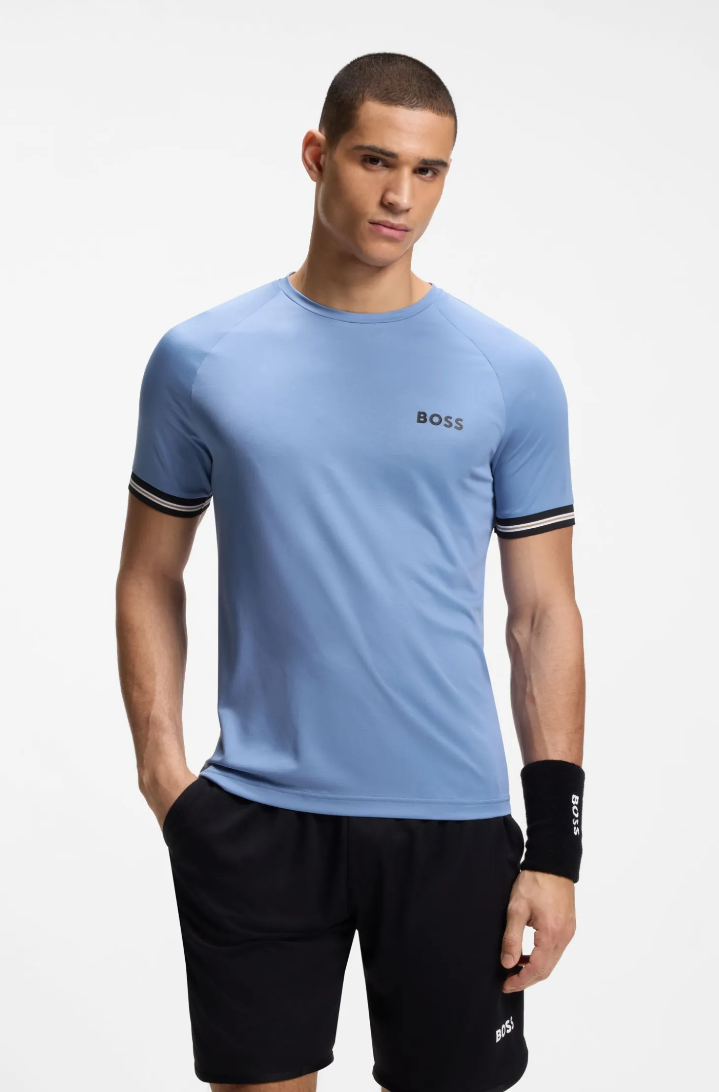 Active slim-fit T-shirt with tennis-ball embossing