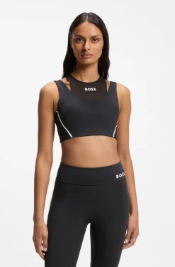 Active sports bra with mesh insert