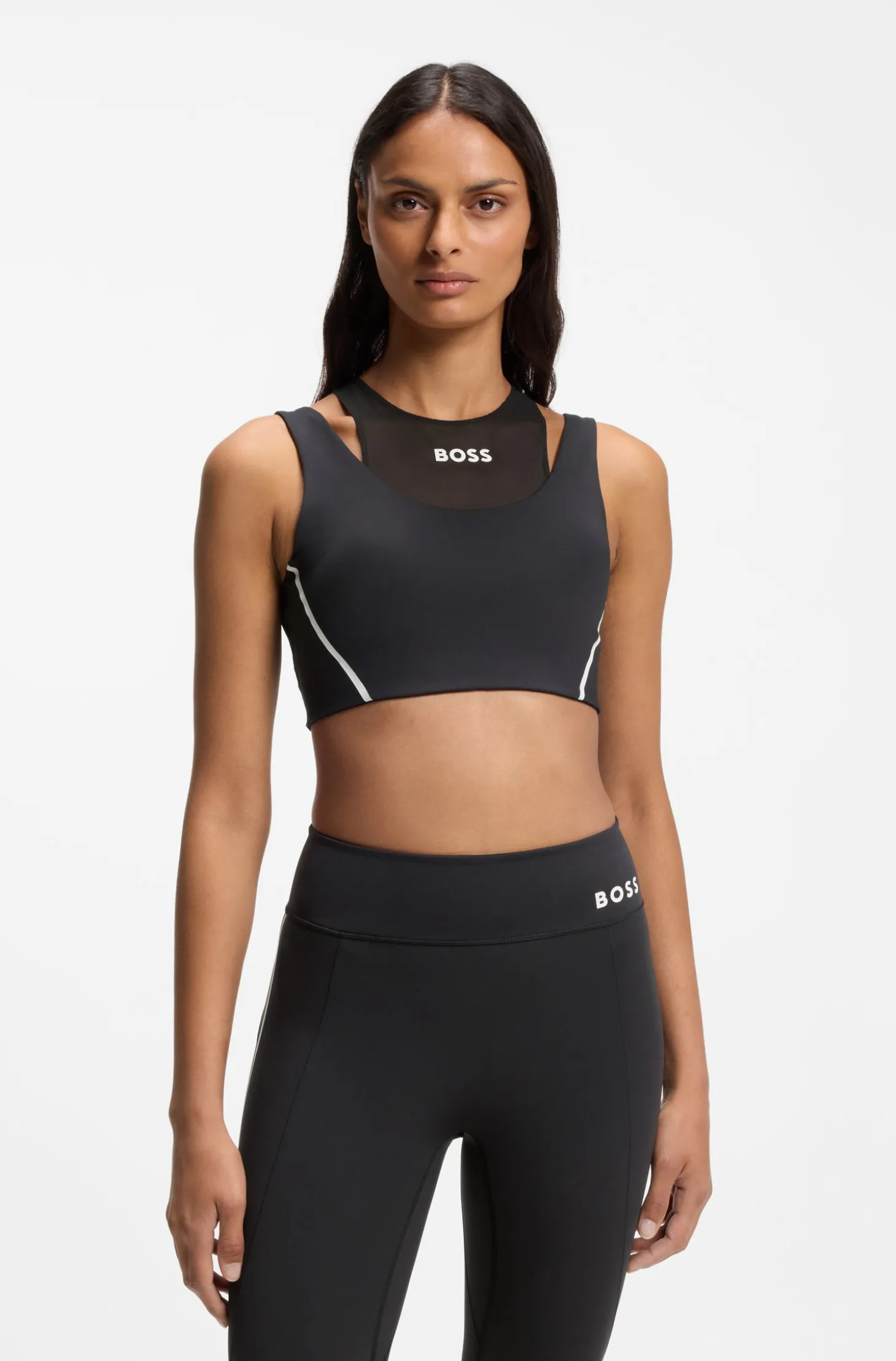 Active sports bra with mesh insert