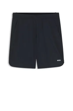 Active Stretch-fabric shorts with mesh pocket bags