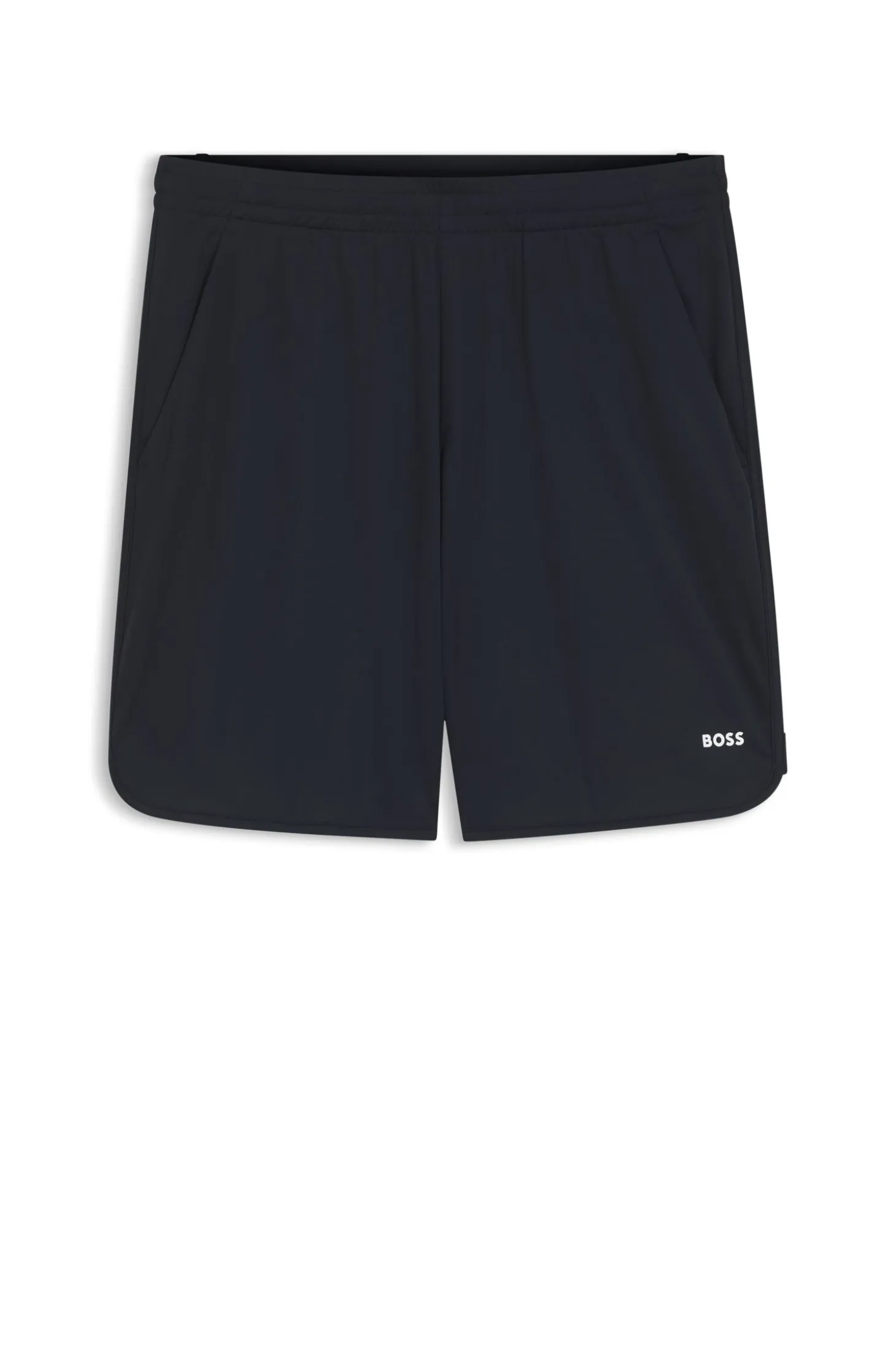 Active Stretch-fabric shorts with mesh pocket bags