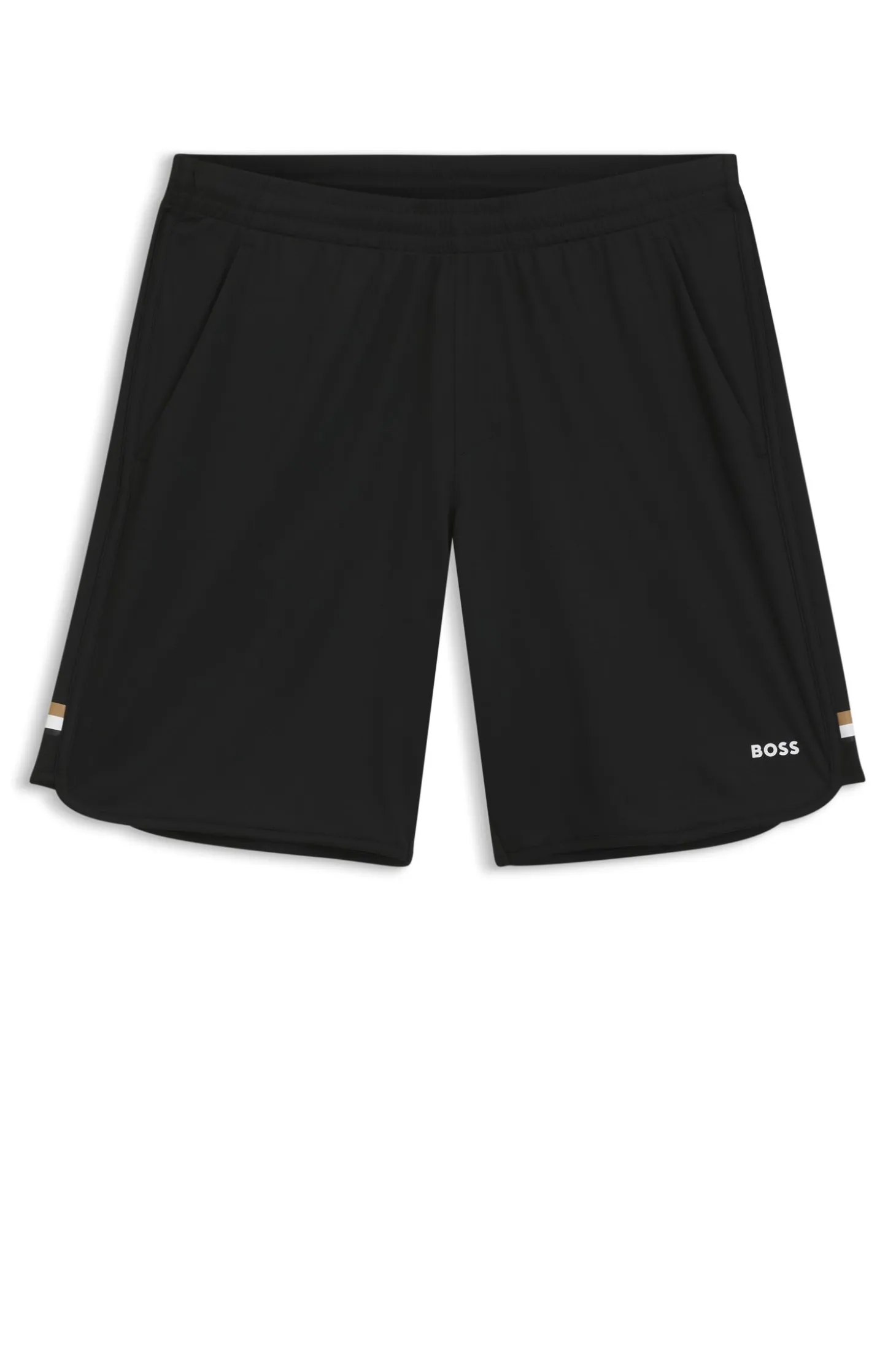 Active Stretch-fabric shorts with mesh pocket bags