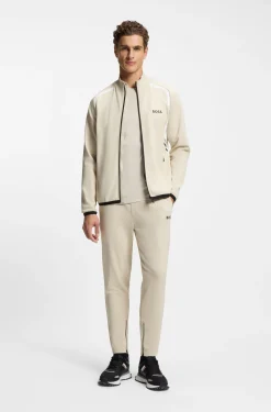 Active Stretch-gabardine tracksuit bottoms with zipped hems