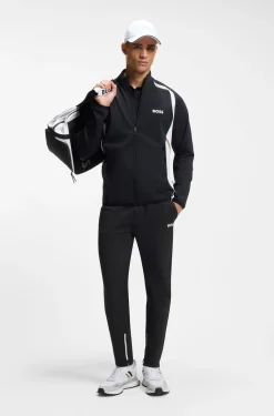 Active Stretch-gabardine tracksuit bottoms with zipped hems