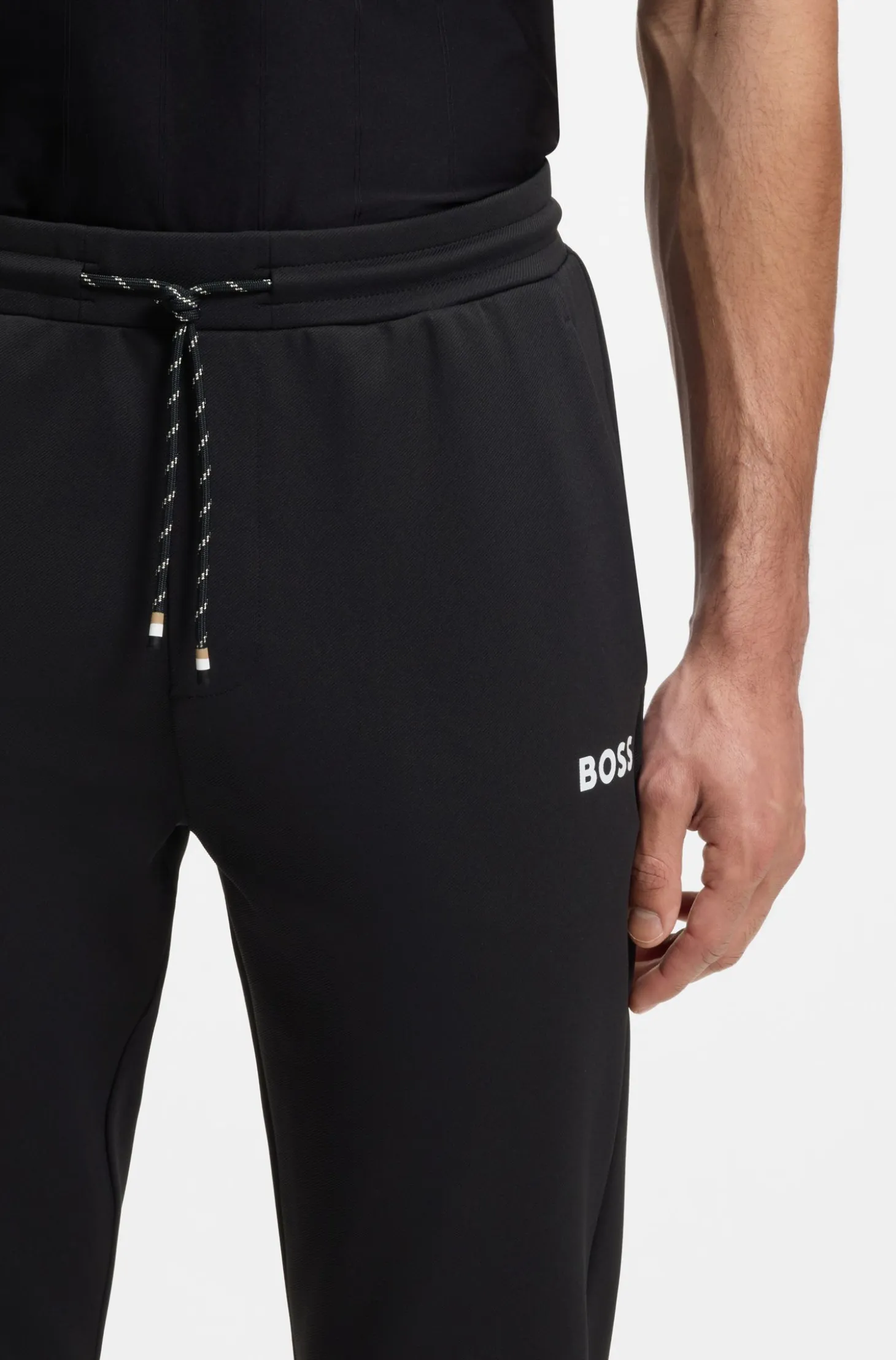 Active Stretch-gabardine tracksuit bottoms with zipped hems