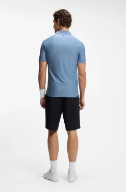 Active Stripe-jersey slim-fit polo shirt with four-way stretch