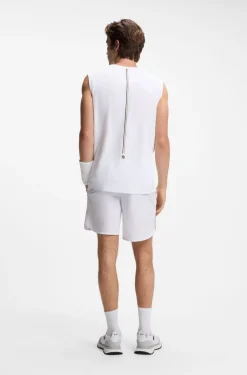 Active tank top in stretch fabric with rear stripes