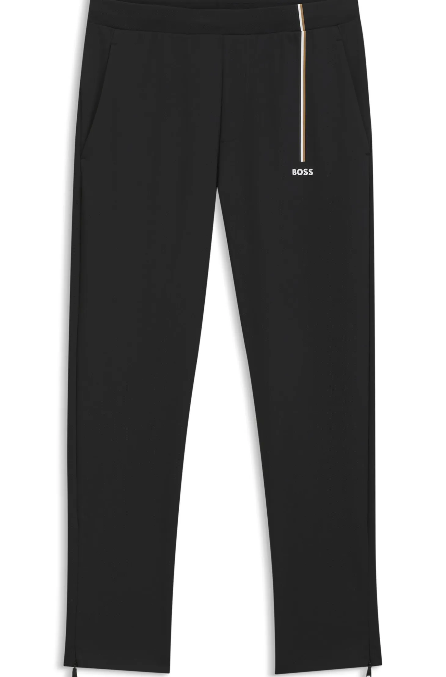 Active tracksuit bottoms in thermoregulating stretch gabardine