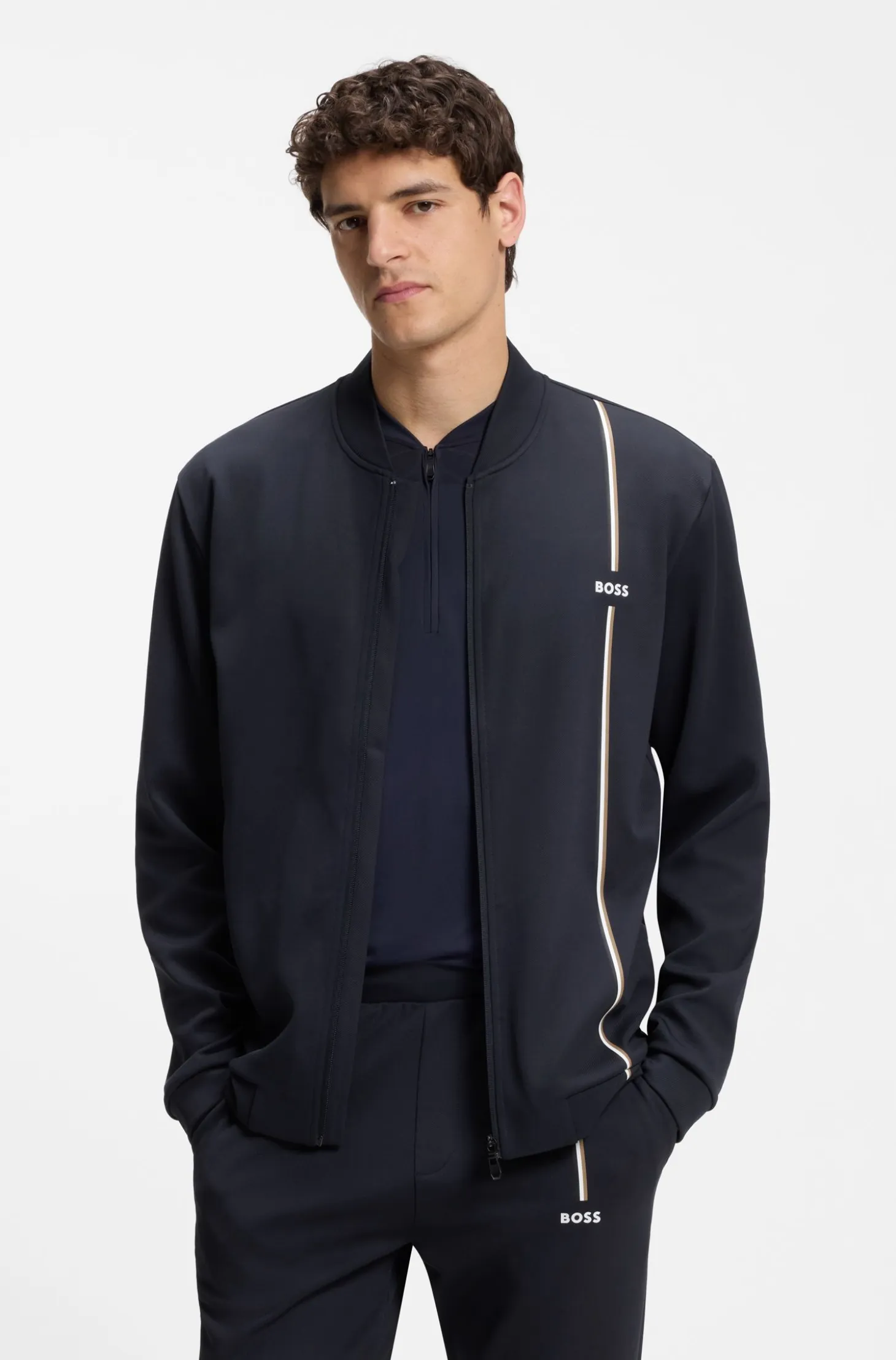Active zip-up sweatshirt with moisture management