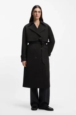 Adaptable stretch-cotton trench coat and dress in one