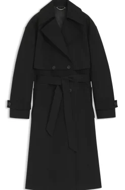Adaptable stretch-cotton trench coat and dress in one