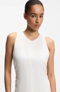 A-line dress with gathered sides