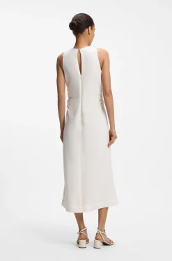 A-line dress with gathered sides