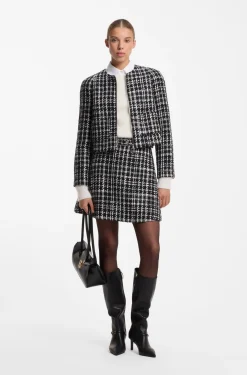 A-line mini skirt in checked bouclé