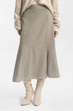 A-line skirt in melange virgin wool