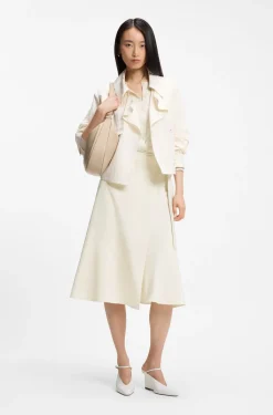 A-line wrap skirt in stretch cotton