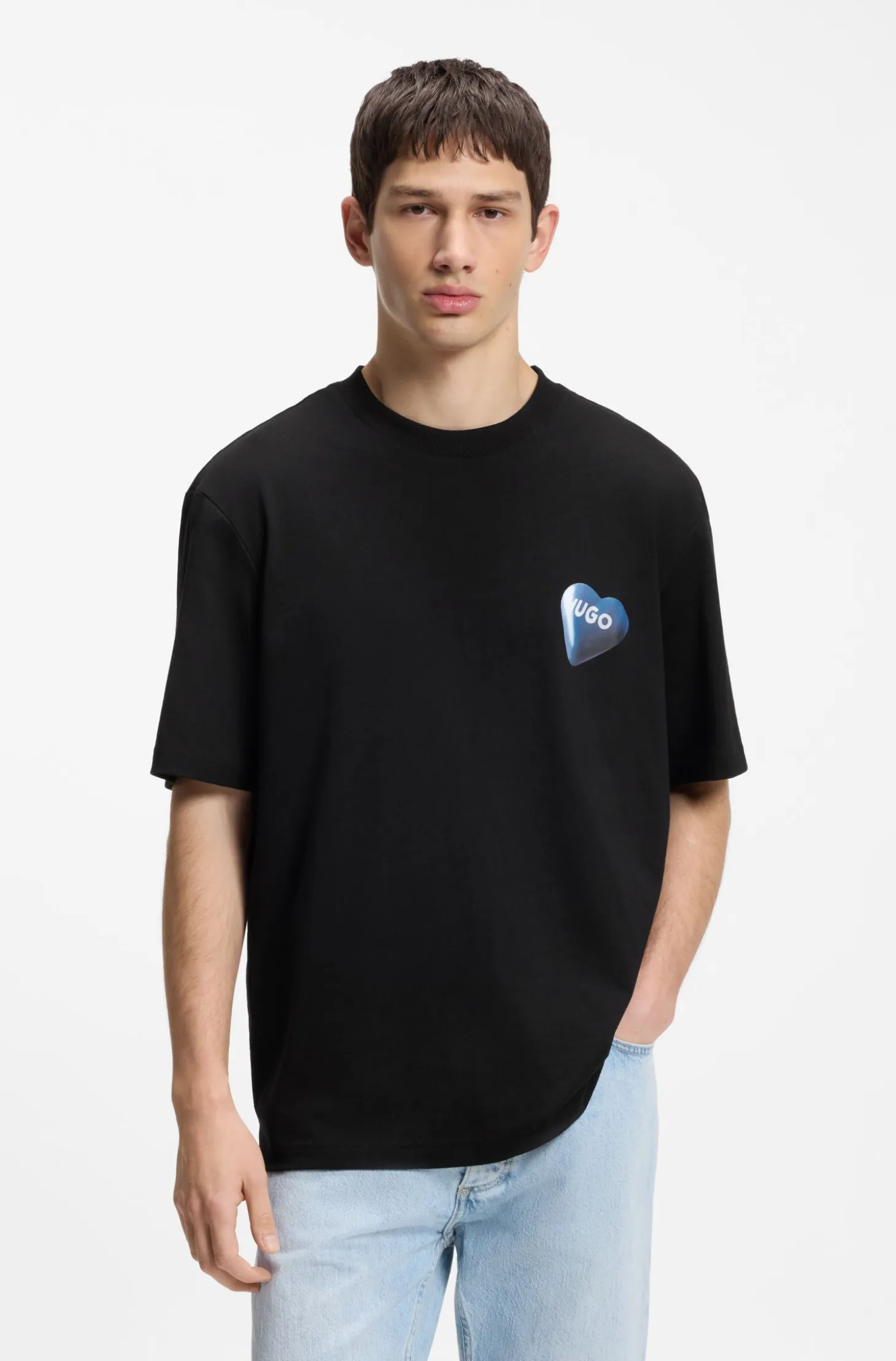 All-gender Cotton-jersey T-shirt with heart logo
