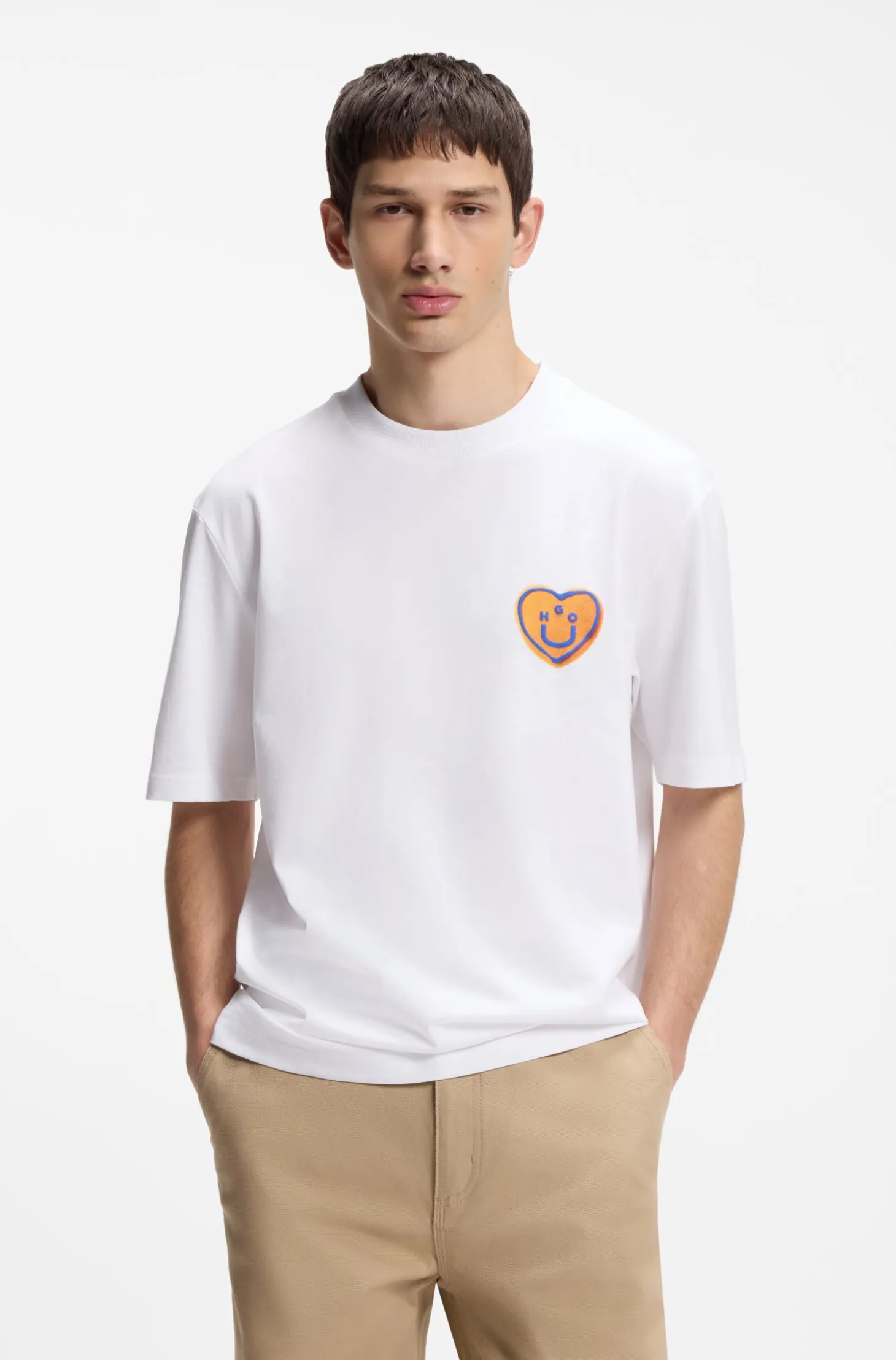 All-gender Cotton-jersey T-shirt with heart logo