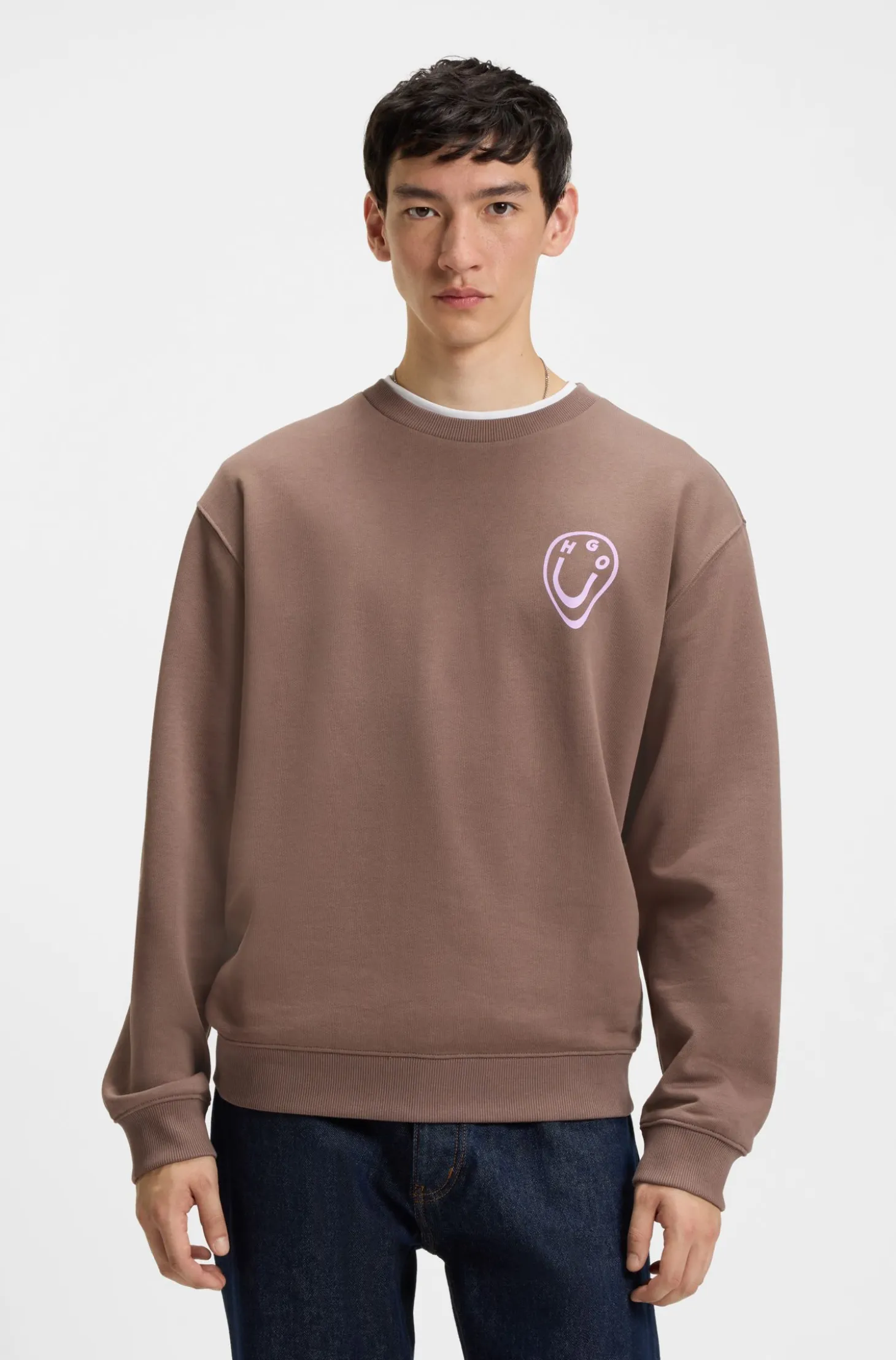 All-gender sweatshirt with Happy HUGO artwork