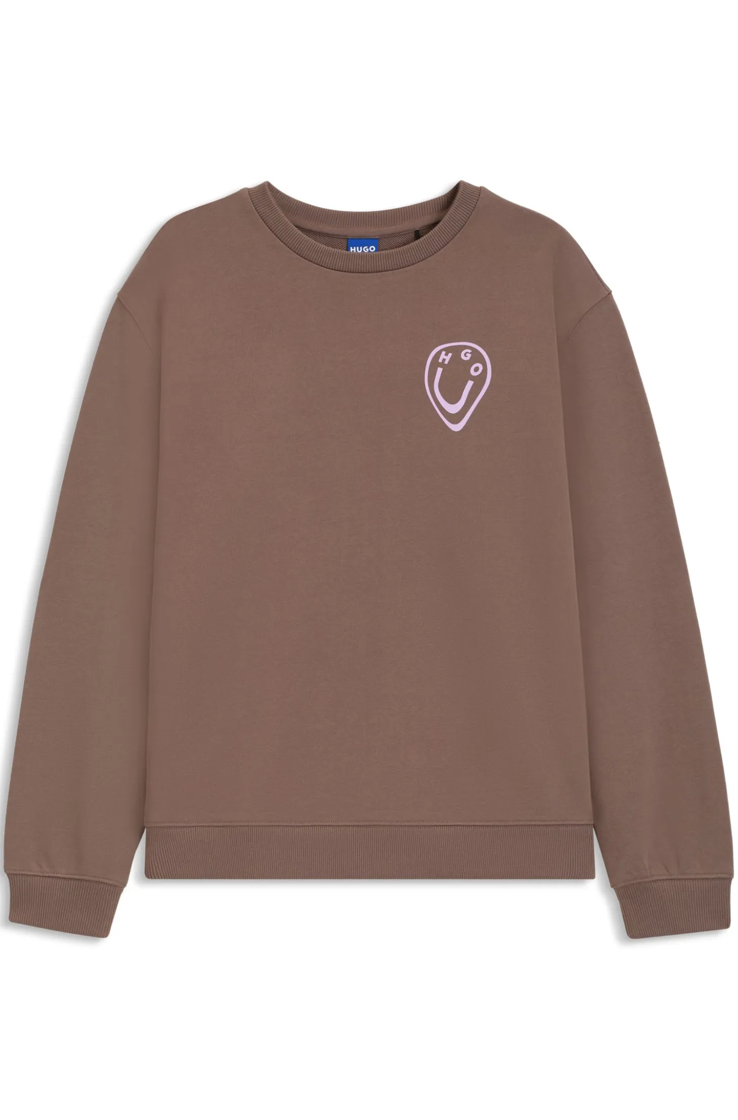 All-gender sweatshirt with Happy HUGO artwork