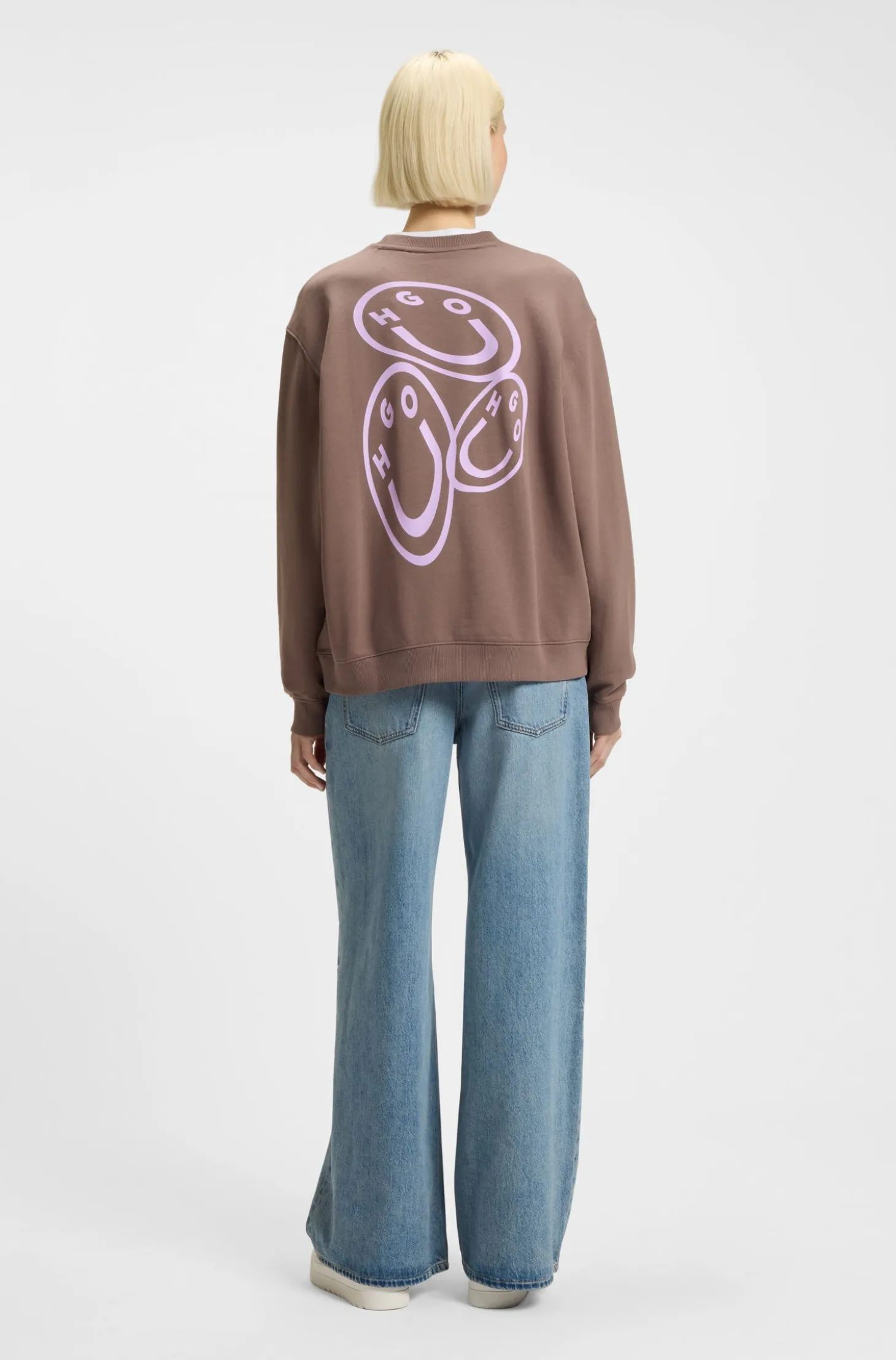 All-gender sweatshirt with Happy HUGO artwork
