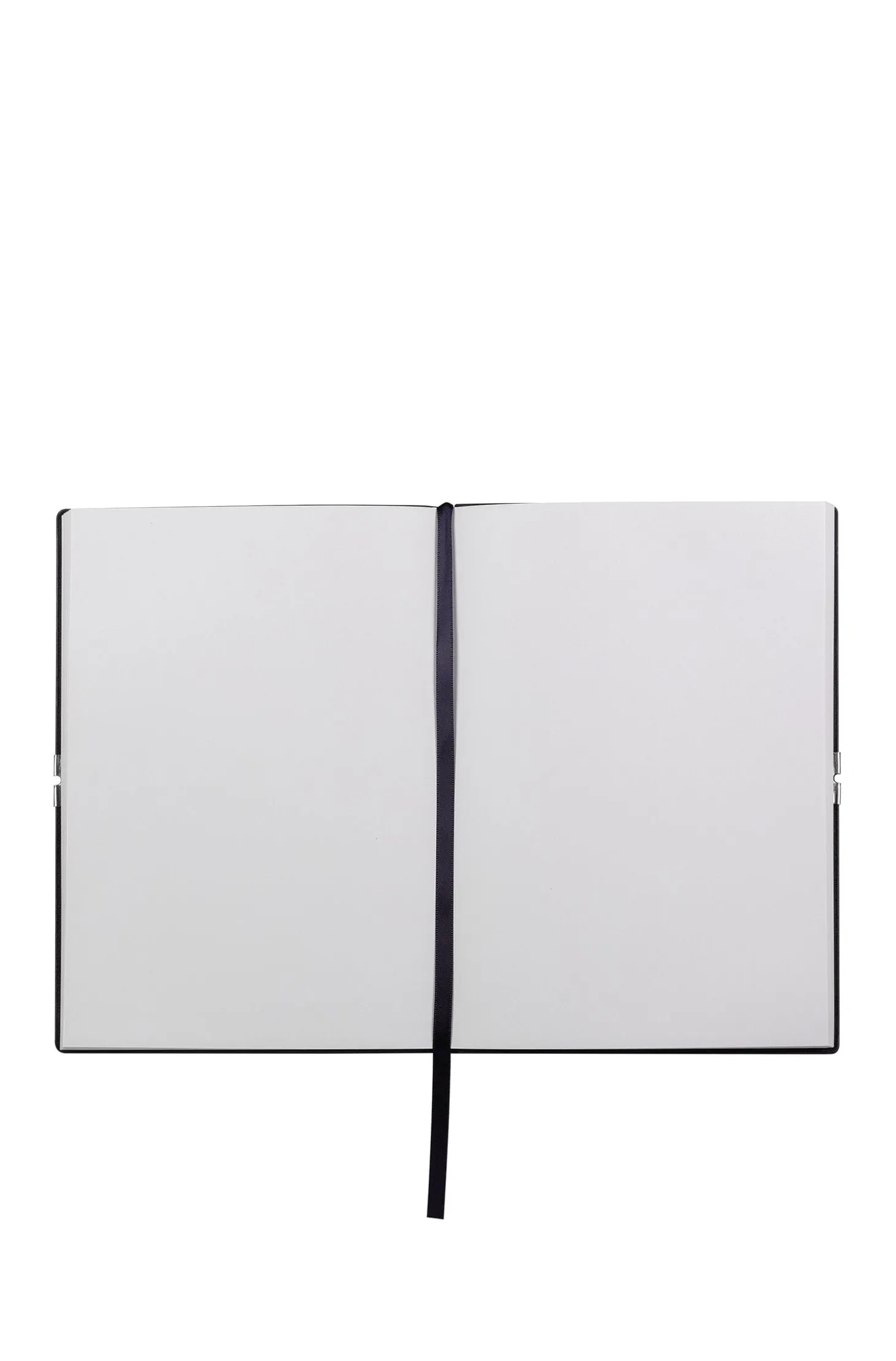 A5 navy faux-leather notepad