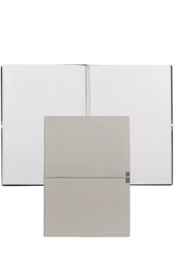 A5 notebook in grey faux leather with elasticated band