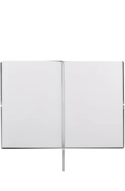A5 notebook in grey faux leather with elasticated band
