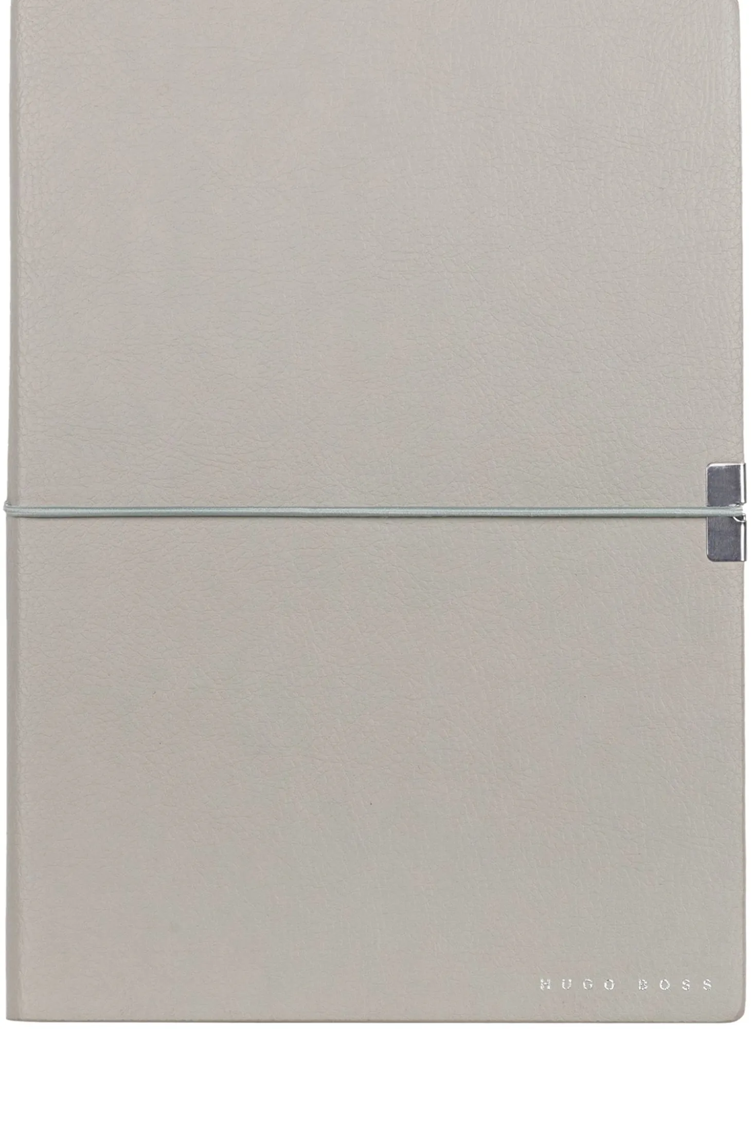 A5 notebook in grey faux leather with elasticated band