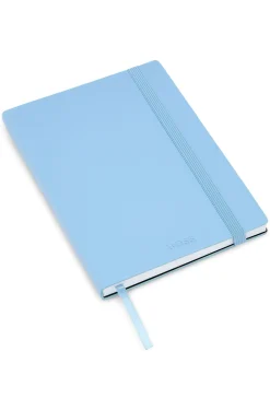 A5 notebook in pastel-blue faux leather
