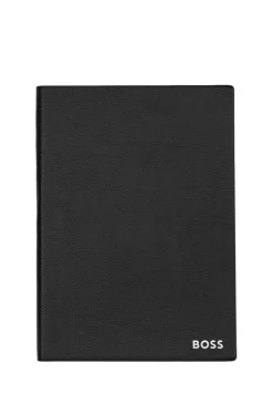 A5 notepad in black faux leather