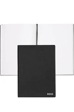 A5 notepad in black faux leather
