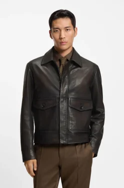Aviator-style jacket in nappa leather