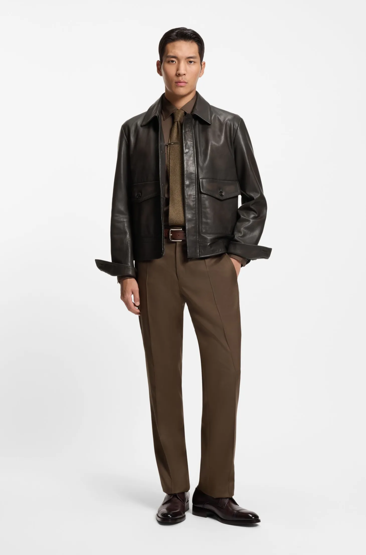 Aviator-style jacket in nappa leather