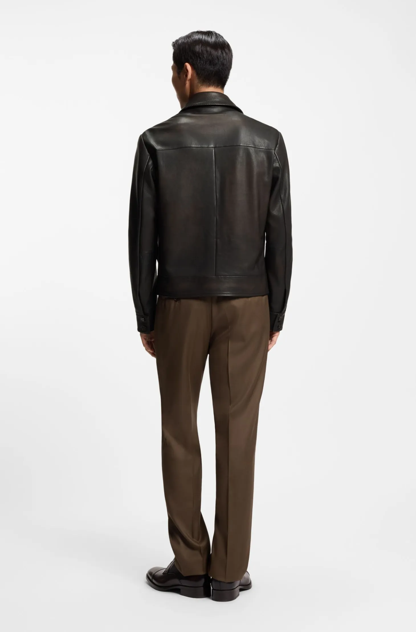 Aviator-style jacket in nappa leather