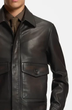 Aviator-style jacket in nappa leather