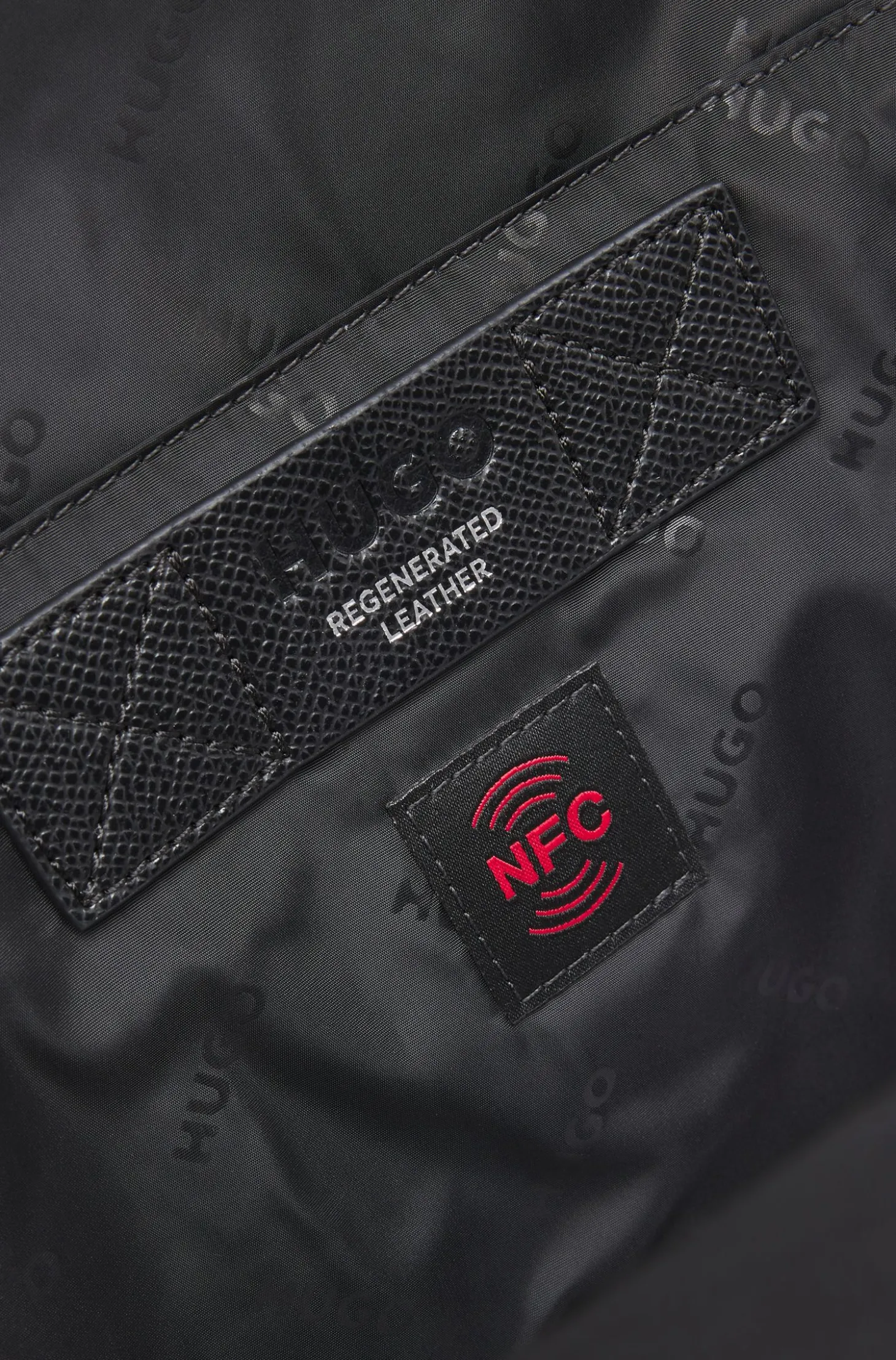 Backpack with silver-tone trims