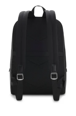 Backpack with silver-tone trims