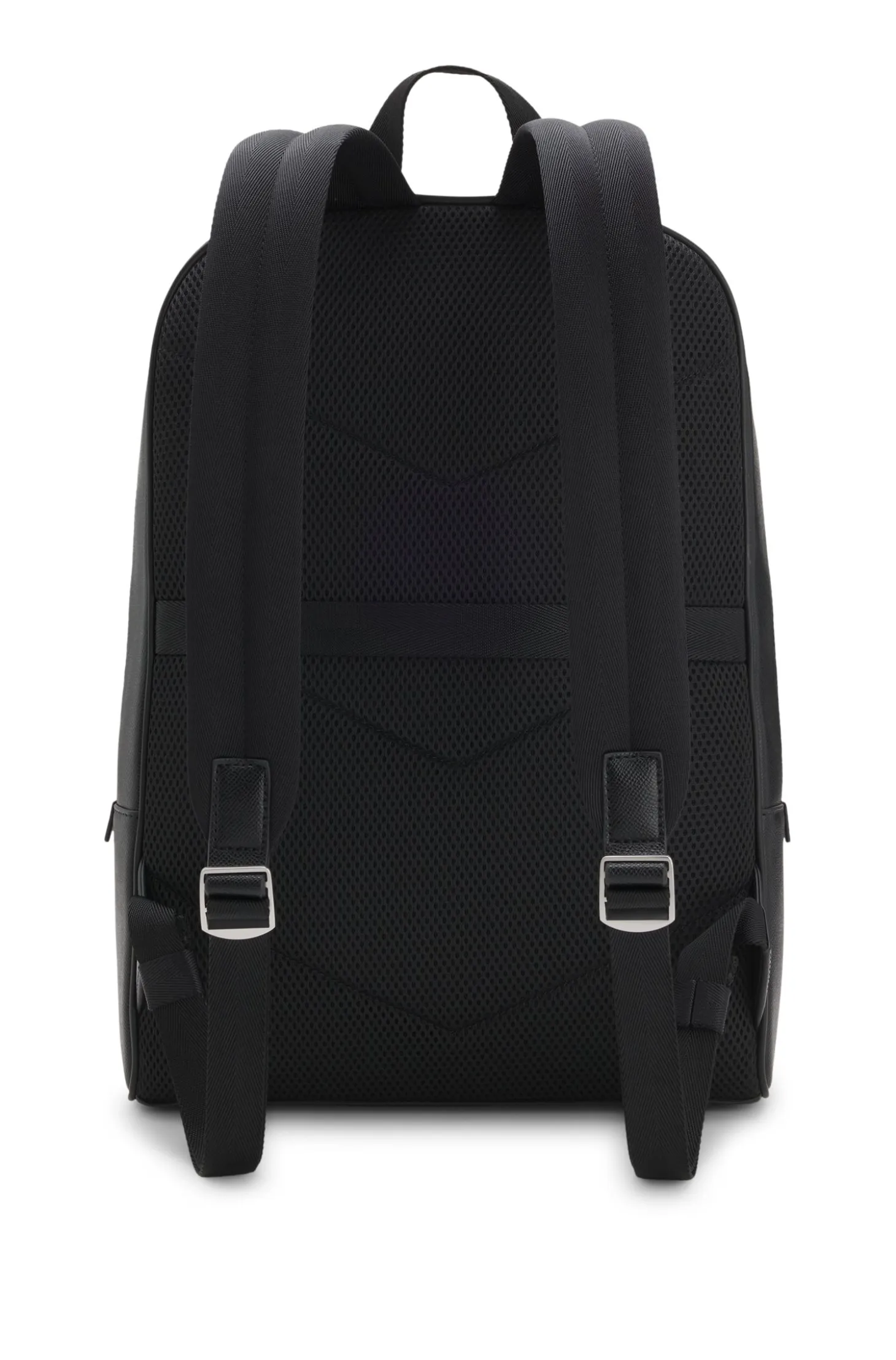 Backpack with silver-tone trims
