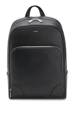 Backpack with silver-tone trims