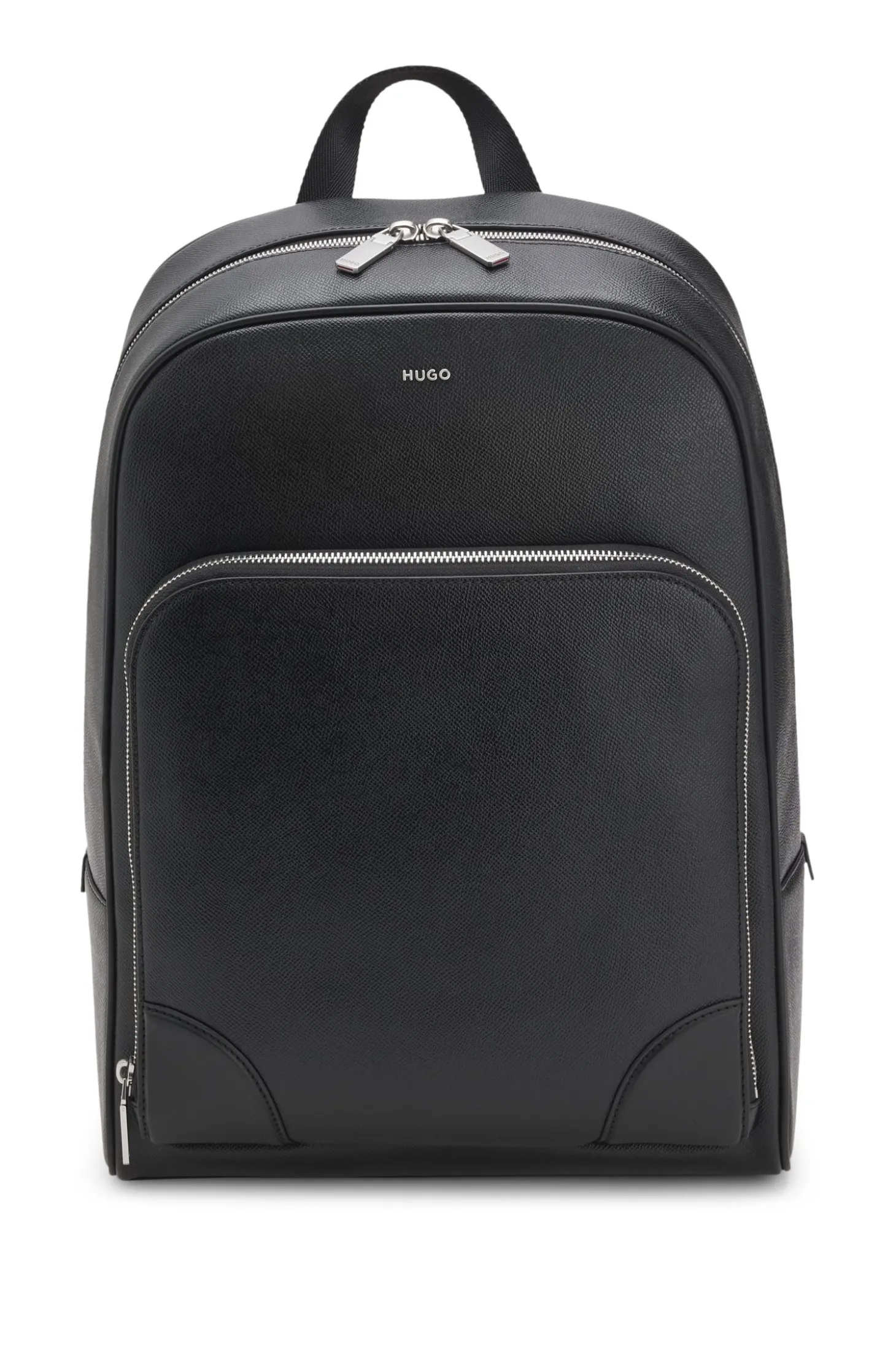 Backpack with silver-tone trims