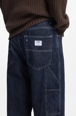 Baggy-fit jeans in dark-blue denim
