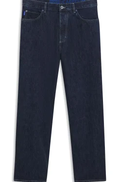 Baggy-fit jeans in dark-blue denim