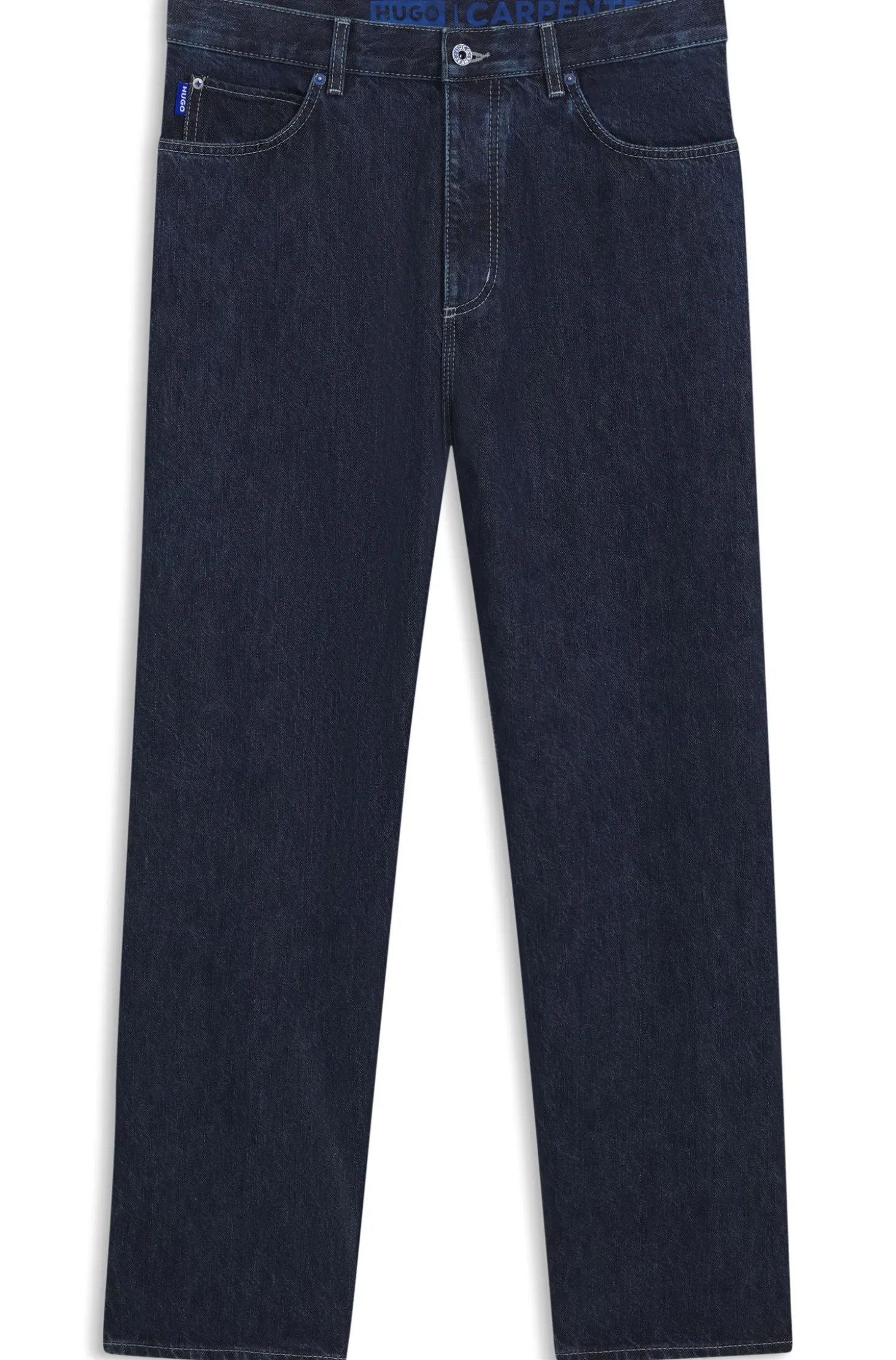 Baggy-fit jeans in dark-blue denim