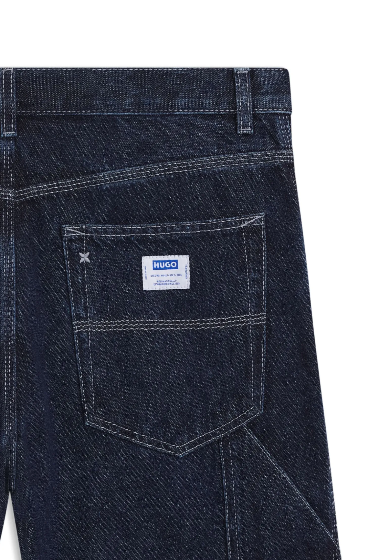 Baggy-fit jeans in dark-blue denim