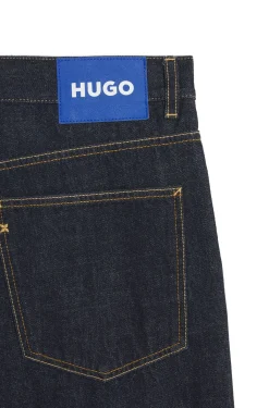 Baggy-fit jeans in dark-blue rinse-washed denim